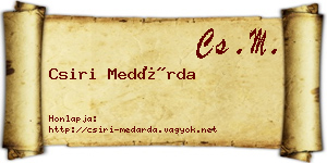 Csiri Medárda névjegykártya